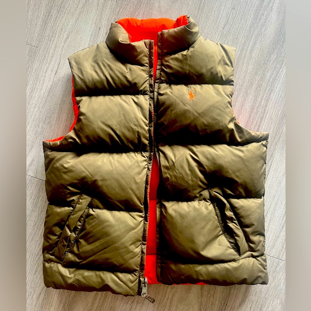 Reversible kids POLO down puffer vest